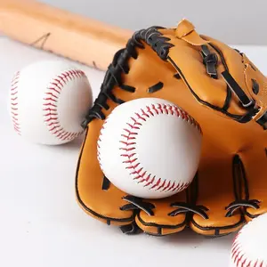 3pcs Handmade Baseball Nine Inch Game Training PVC Baseball Rubber Inner Soft Baseball Solid Foam Bouncy Ball Group Athletics
