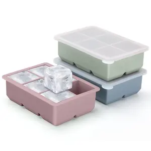 Silicone Ice Cube Trays 3 Pack - Large Size Silicone Ice Cube Molds with Leak Proof Removable Lid Square Ice Cube Tray And BPA Free for Cocktail Home Bar Accessories Kitchen
