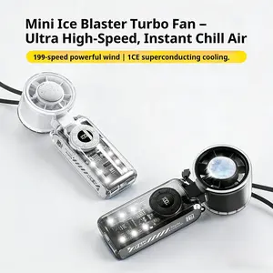 Beat the Heat 2026 Refrigeration Handheld Turbo Fan, 3600mAh Rechargeable Battery 4H Working, 199-Speed Stepless Digital Display, 5-in-1 Neck/Hand/Desk Cooling Fan for Travel Dorm Office, summervibes tiktokshop summerwins