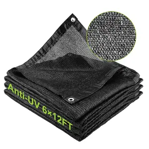 Shade Cloth, 60% Sunblock 6 x 12 ft Sun Shade Sail for Garden Patio Plants Pergola Greenhouse Deck Yard Pool, Black