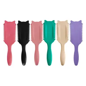 Cute Cat-Shaped Hair Styling Comb, Unisex Nylon Hair Brush For Smoothing, Curl Shaping, Hair Root Lift And Detangling, Lightweight Hairdressing Brush For Wavy Curly Hair, Salon And Daily Styling Use