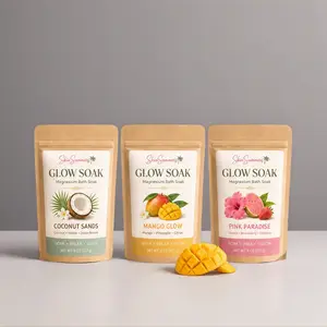 SkinSummers Glow Soak Magnesium Epsom Salt Bath Additive - Relaxing Self-Care Mineral Blend, 8 oz