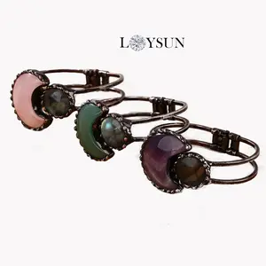 Sun & Moon Retro Crystal Bracelet – Natural Healing Stones for Balanced Energy, Infinite Creation, Release & Rebirth – Unisex Boho Chakra Jewelry Gift