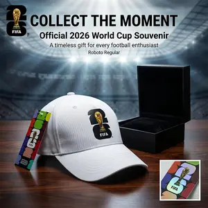 2026 FIFA World Cup Official Licensed Baseball Cap, Trophy Silhouette Fan Hat, Adjustable Sports Cap, Collectible Match Day Accessory for Soccer Fans
