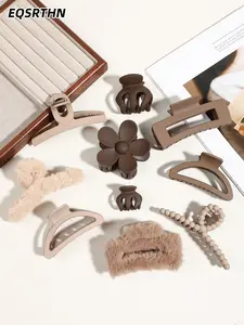 Hairstyle clip set: 10 piece set, large size design, strong grip, neutral color tone. Comfortable to wear all day, perfect for everyday/party hairstyles. With retro fashion style, suitable for women.