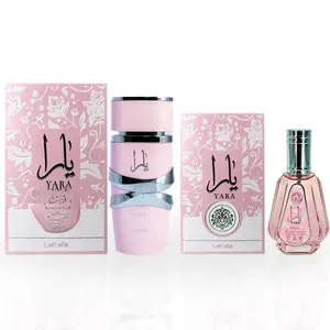 Lattafa Yara EDP Spray 100ML & Mini 50ML Ethereal Bundle with Heliotrope Orchid Tangerine Notes & Gourmand Accord Tropical Fruits Floral Vanilla Fragrance