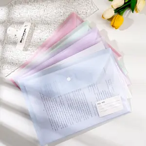 Waterproof Snap Closure File Bags, Assorted Pastel Colors – A16 Size Document Organizer for School & Office
