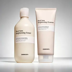 DEEOM Real Yam Skincare Set: 200ml foaming cleanser + 300ml milky toner with yam extract, rice water & niacinamide. Alcohol-free, brightening & hydrating, full daily K-beauty routine for sensitive skin.