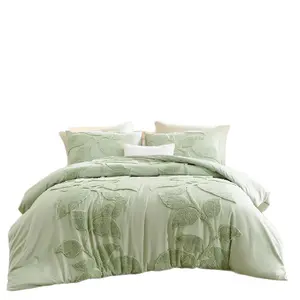 Tufted Duvet Cover Three-Piece Queen 3D Floral Brushed Cotton for Extra Large Double  Soft Cozy Bedding Solution pillow neck Fitted Sheet Lightweight  set Hypoallergenic