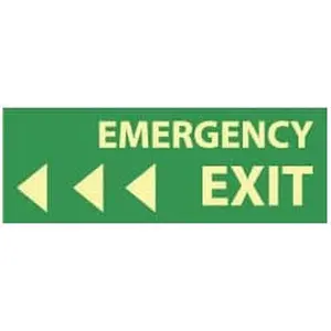 AccuformNMC Glowing Emergency Exit Sign, 14" Wide x 5" High Pressure Sensitive Vinyl, GL301P for Home Supplies, Home Decor Plaques & Signs, Glowing Sign