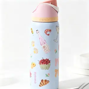 Owala 32oz Blue Base Supper Collection Tumbler Insulated Water Bottle Durable for Hiking Camping & Outdoor Adventures 32oz Capacity Keeps Drinks Fresh Portable Mug stainless childrens cups with straw easy drinking girl holiday use