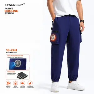 Cooling Fan Work Pants with 20000mAh Battery, 18-24H Runtime, Air Conditioned Workwear, 6 Speed Cooling, Summer Construction Pants for Men S-2XL