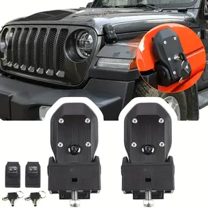 2pcs Suitable for JEEP for Wrangler Modified Hood Lock Buckle, Hood Anti-theft Lock