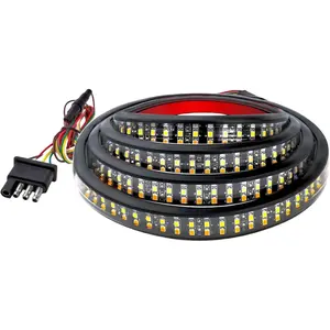 Tailgate Light Bar, 47 Inch Triple Row LED Strip with Running Brake Reverse Lights, Universal Waterproof Rear Turning Signal Light Bar for Car Truck Pickup Trailer SUV (White & Red & Yellow)