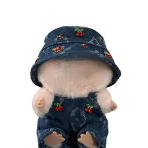 Handmade Denim Set for LaBubu – Cherry Embroidery