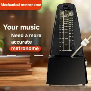 Professional Mechanical Metronome, Loud Sound with Accent Bell, Stable Metal Mechanism, No Power Needed, for Piano, Guitar, Violin, Cello, Guzheng, Drum Set, Wind Instruments