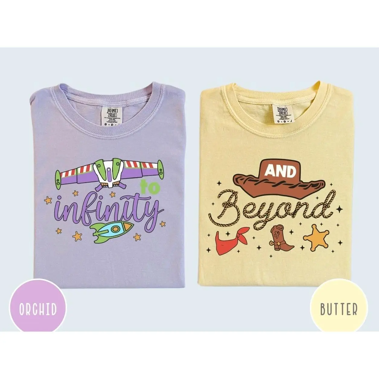 Comfort Colors To Infinity And Beyond Couple Matching Shirt, His and Her Matching Tee, Holiday Land Shirt