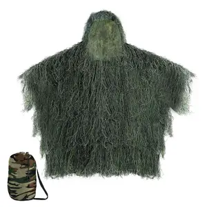 Ghillie Suit Ghillie Poncho for Hunting Superior Camo Hunting Clothes for Men Hunting Cape Camouflage Cloak Stealth Ghillie Suit for Halloween Hunting Bird Watch Military CS Woodland Hunting