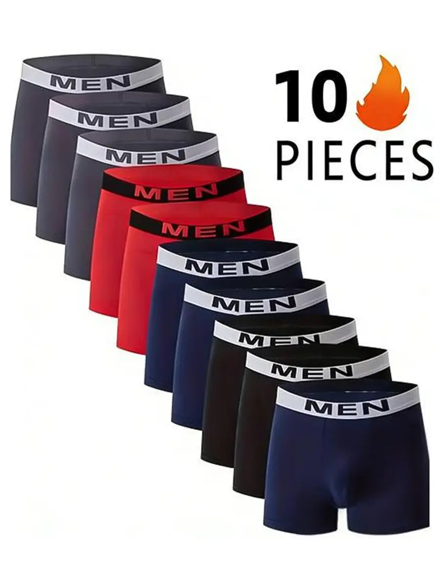 10-Piece Value Pack Men's Boxer Briefs Soft & Breathable Underwear Bundle for Everyday Wear Comfortable Fabric summerwins
