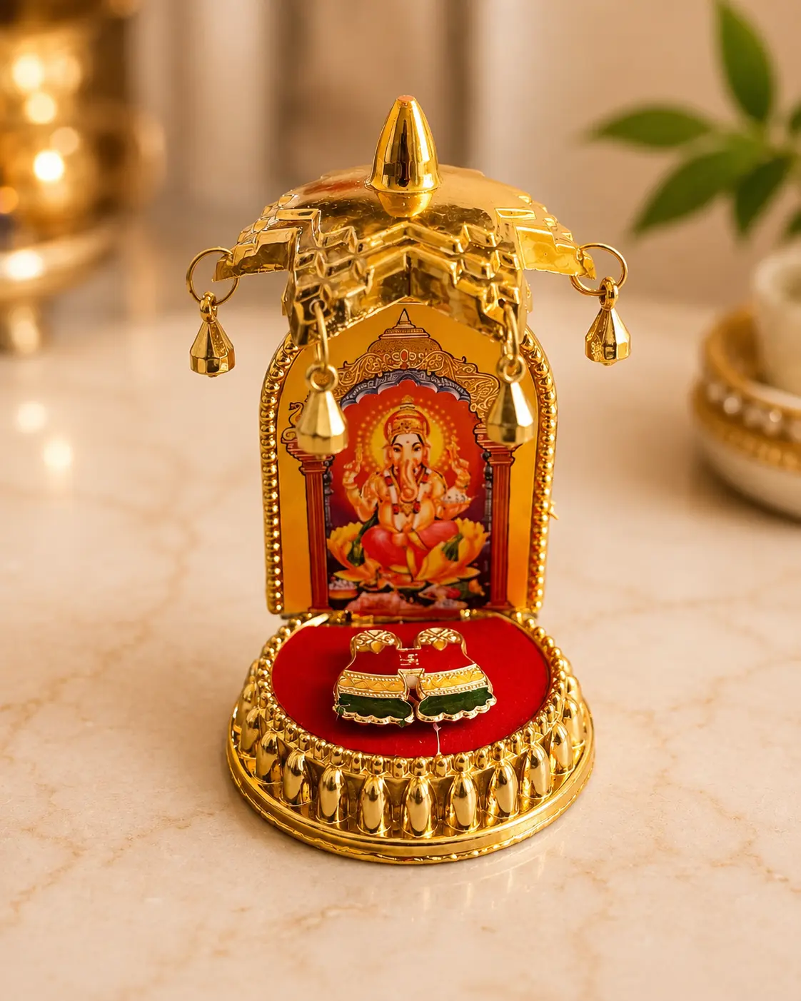 Lord Ganesha Mini Mandir Display | Spiritual | Home & Car Décor