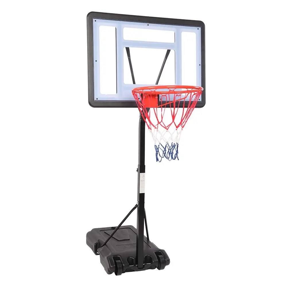 Poolside Basketball Hoop Stand for Kids and Adults, Portable Training Equipment with a PVC Backboard and Steel Rim, Adjustable Height 45-53", Fillable Base, Pe, Workout Equipment, Home Workout, Plastic, 25L Water, Home Gym Equipment