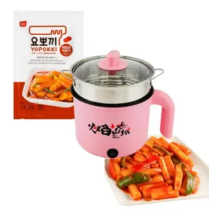 Korean Instant Tteokbokki Rice Cake Sweet & Spicy 280g & VEGAS Hot Pot Easy to Clean Nonstick Removable Inner Pot Random Color - Food