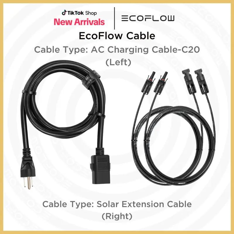 EcoFlow Solar Extension Cable 9.84ft 3m Length Solar Power Cable