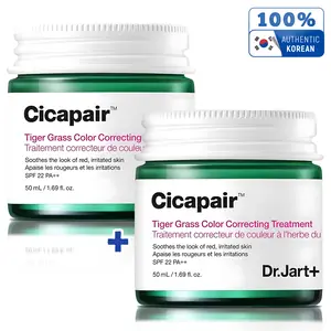 [2 Pack] Dr.Jart+ Cicapair Tiger Grass Color Correcting Treatment 50ml | Redness Relief Radiance , SFP, Cica, Probiotic, Korean SkinCare Moisture Cream Daily