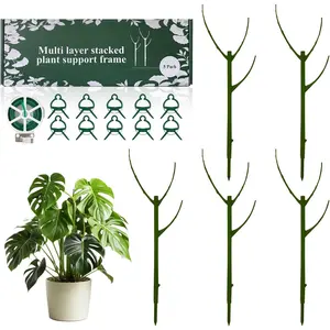 5 Pack Stackable Monstera  Support, 11 Inch  Support Stakes for Indoor & Outdoor Use,  Sticks for Vine  & Stem Stabilization, Monstera, Pothos, Philodendron