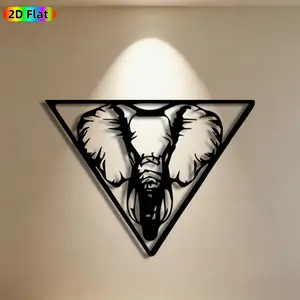 1pc Elephant Metal Wall Art, Majestic Elephant Statue Mural, Ideal Gift for New Year, Easter, Animal Decor Enthusiasts, Weather-Resistant Metal Wall Decor Wall Sculptures, Perfect for Living Room Wall & Garden Fence Elephant Enthusiasts
