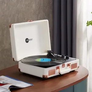 Arkrocket Curiosity II Suitcase Bluetooth Portable Vinyl Record Player with Built-in Speaker, Compact Design for Audio and Stereo Use