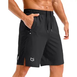 G Gradual Men's Lightweight Athletic Shorts 9" Zip Pockets Quick Dry Breath Gym Workout Short for Tennis Running