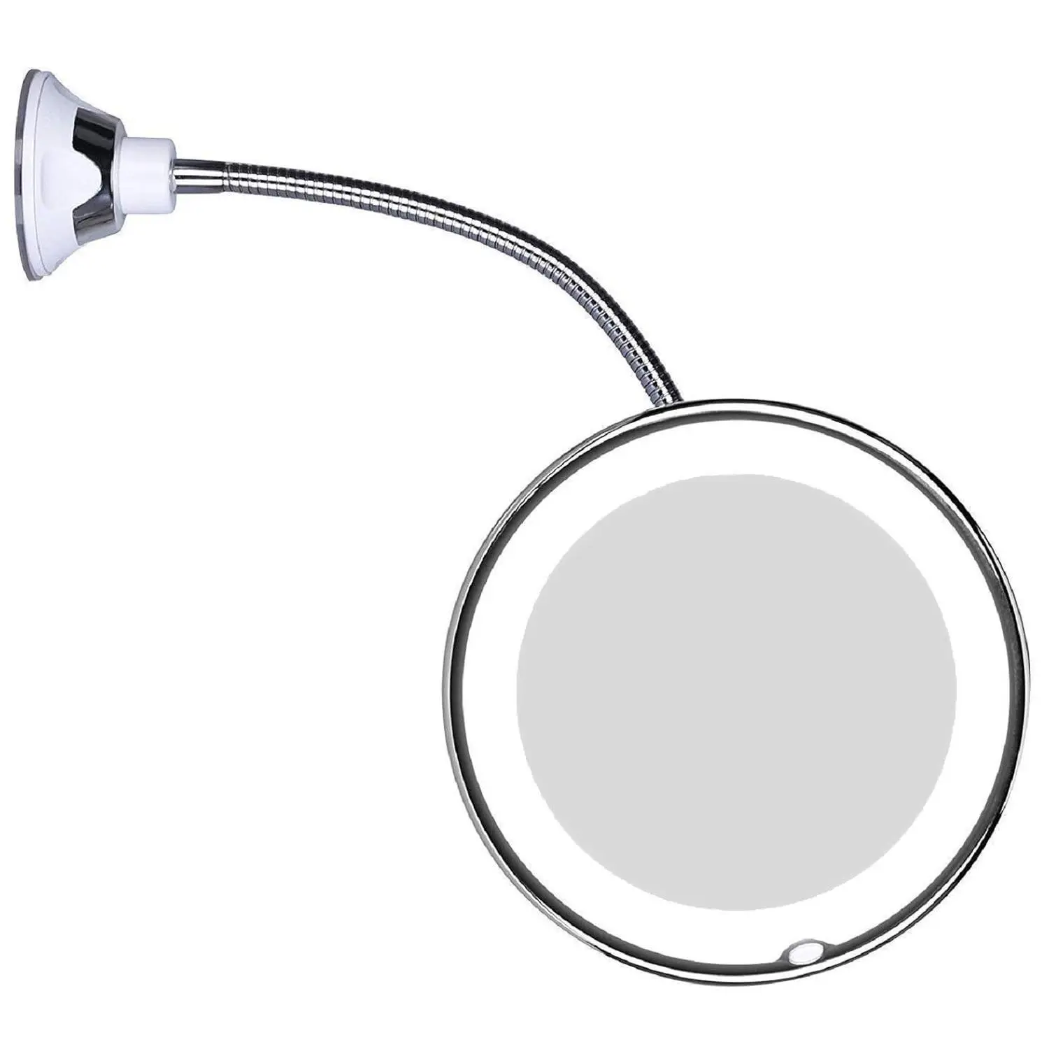 10x Magnifying Makeup Mirror with Daylight LED Light, Flexible Gooseneck, 360-Degree Swivel, Locking Suction Cup Mount, Cordless Portable Design for Vanity and Travel, Batteries, Collapseable, Easy To Mount, 12 Inch, Adjustable Arm, Bendable, Energy Effic