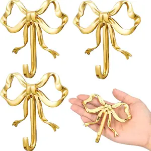 Bow Knot Wall Mounted Hook - Metal Alloy Craft, Light Luxury & Vintage Style, Durable Holder for Wardrobe/Coats/Towels, Suitable for Bedroom, Kitchen & Home Decor