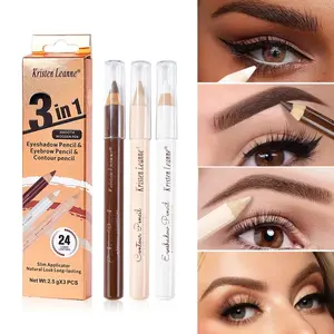 3-In-1 Eyebrow Makeup Pencil Set, Long-Lasting Waterproof Brow Pen, Eye Shadow & Liner, Concealer, Natural Look (light, Dark, ), Eyebrow Products