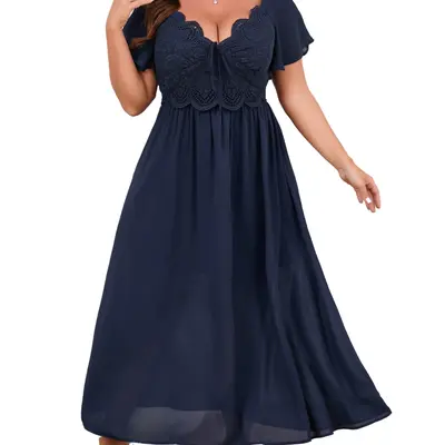 Plus Size Empire Waist Dress Wedding Teception - TikTok Shop