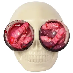 Funny Skull Squeeze Toy with Popping Eyes DurableTPR Squishy Fidget Toy for Stress Relief, Creative Gag GiftsSensory Novelty Toys Party Favors for Friends Coworkers