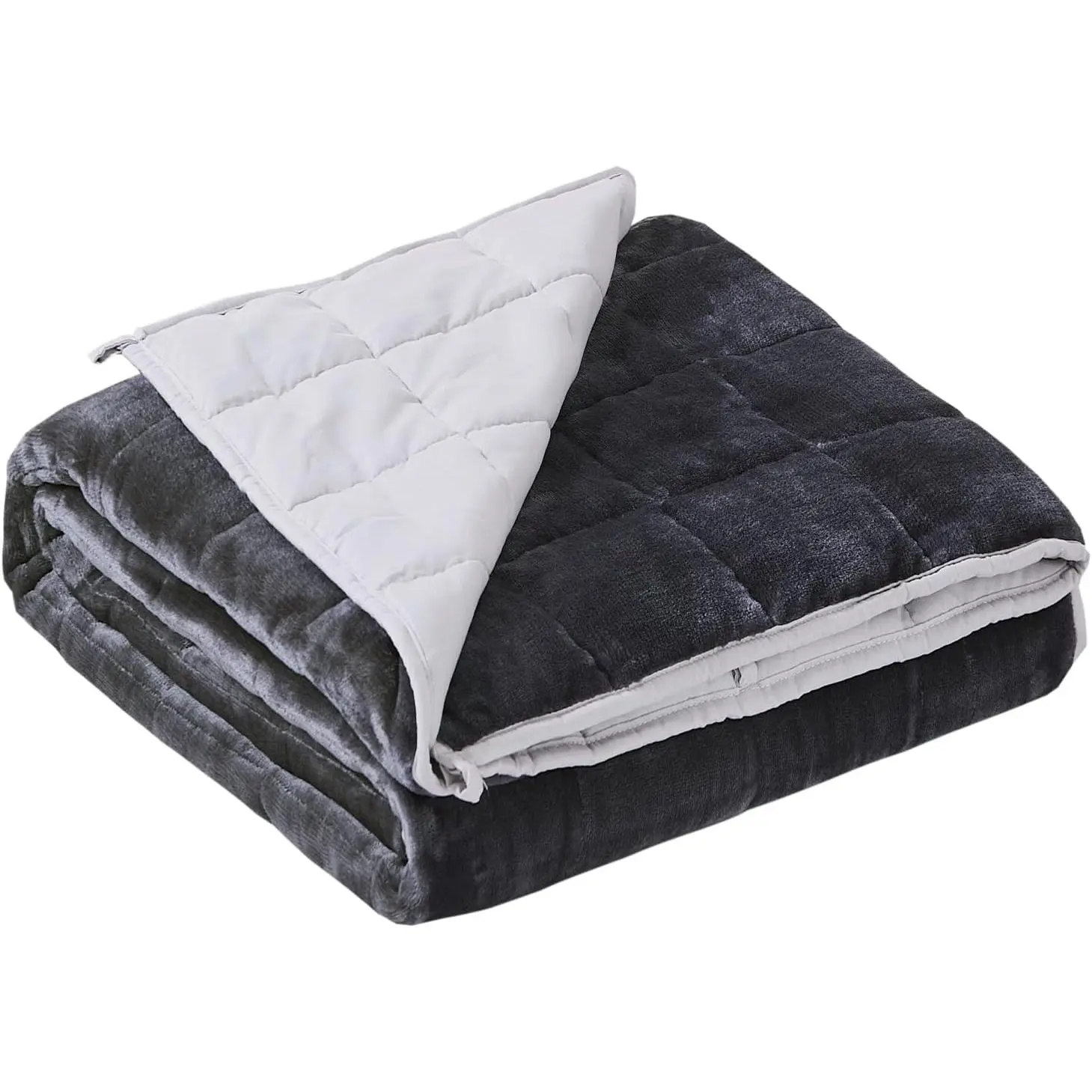 Grey Weighted Blanket 15 Pounds, Fuzzy Warm Flannel Throw Blanket with Soft Breathable Sanded, 48 x 72 inches, Grey