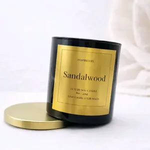 Sandalwood 8onz Luxury Soy Candle by Glow Candle & Gift Studio - 8oz / 220g - Gold Label