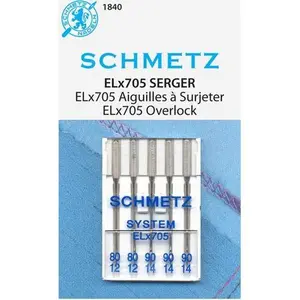 Schmetz 5pk Assorted 1840 Overlock Serger Sewing Machine Needles ELX705