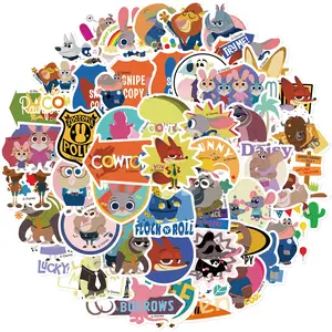 Disney Zootopia Stickers - 50pcs Waterproof Carton Stickers for Phone Case Water Bottle Laptop Guitar Car Motorcycle Skateboard Luggage Box Classic Design 1.57-2.76 Inches Multipurpose Use DIY Gift Ideas