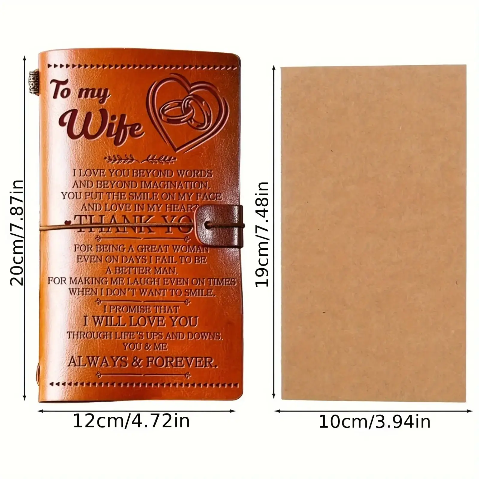 Personalized Notebook, Modern Faux Leather Hardcover, Refillable with 140 Pages for Anniversary Wedding Gift & Office Stationery