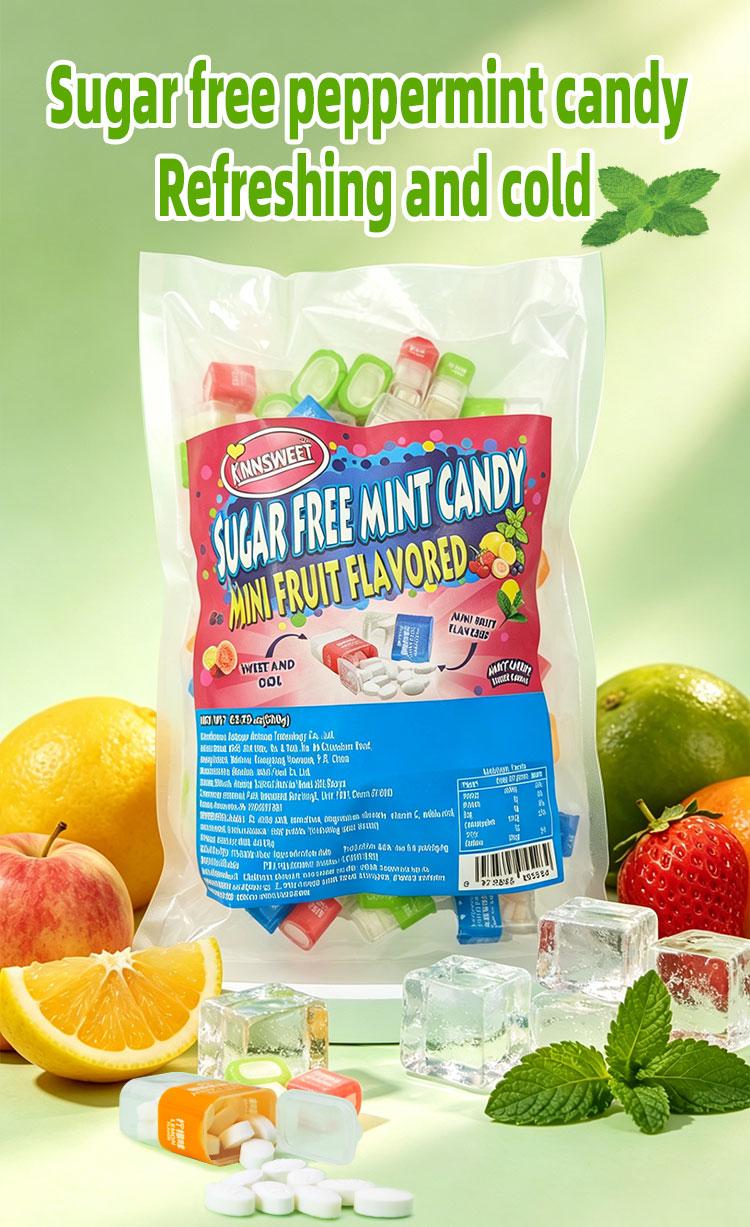 Sugar Free Mint Candy, 5 Fruit Flavors Mini Bottle Breath Mints, Individually Packed Refreshing Mint Candy for Fresh Breath, Office, Car, Travel, Purse, On-the-Go & Daily Use Candies Pack Candy Salad