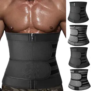 Menswear Sweat Sauna Waist Trainer Belt Body Shaper Cincher Solid Bands Tummy Control Workout Sports Girdle for Gym Shapewear Workout Fitness Trimmer Compression Fabric Neoprene