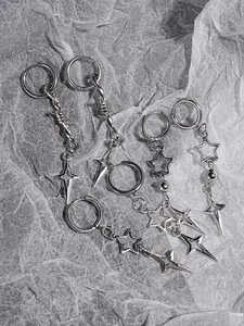 Punk Hip Hop Earrings Set, Star Thorn Studs, Creative Unisex Jewelry, Mother's Day Graduation Gift, Party Present, Ideal Friend Gift, Punk Style Earrings