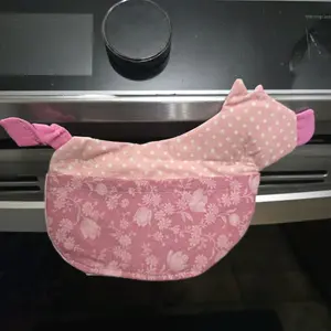Pig potholder Floral 100% cotton