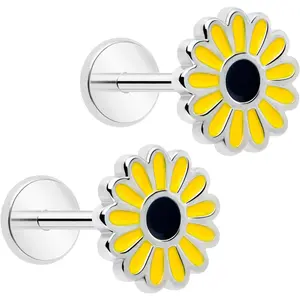 Cheery Sunflower Flat Back Earring Set of 2 Cheery Sunflower Flat Back Earring Set of 2