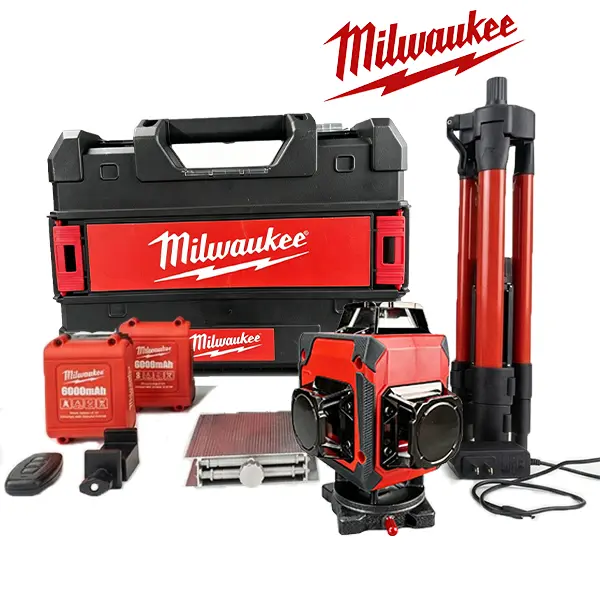 Milwaukee 16-Line 4D Green Laser Level - Cordless 360° Self-Leveling Tool with 2mm Instant Alignment Accuracy for Floor/Wall Indoor Jobsites,  Tripod Mounts diy use outdoor construction hardware project beam horizontal lithium battery 360-degree vertical