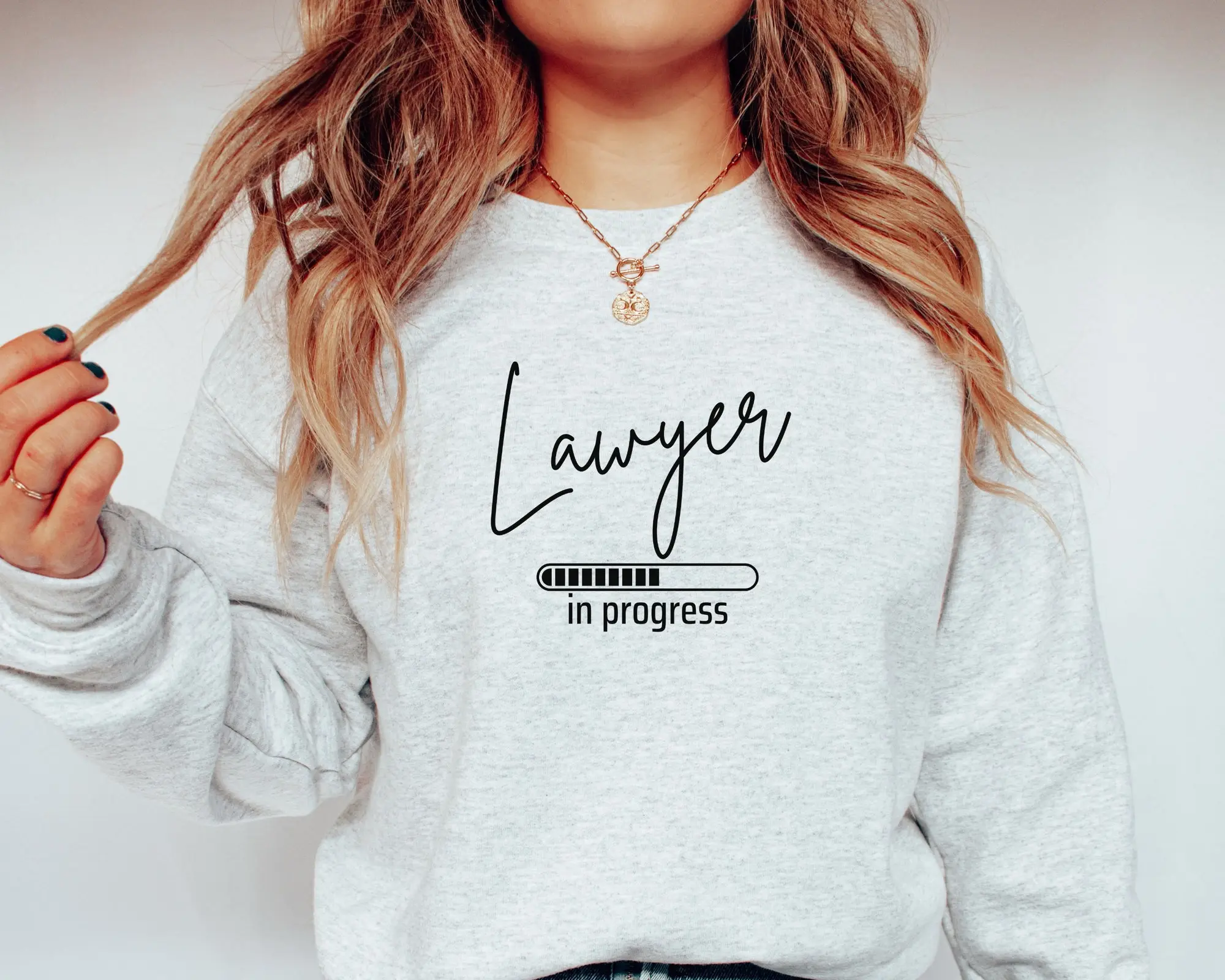 Lawyer in Progress Sweatshirt, Law Student Shirt, Law Student Gift, Lawyer Student Sweatshirt, Womens Crewneck Sweatshirt, Law School Shirt