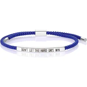 Dont Let The Hard Days Win Bracelet for Women Men, Handmade Braided Adjustable Wrap Stainless Steel To My Daughter/Best Friend Inspirational Gifts Ladies Jewelry